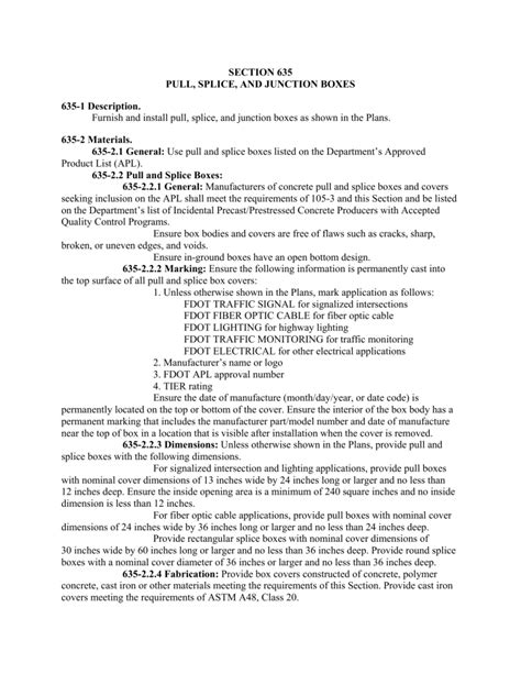 section 635 junction box instructions